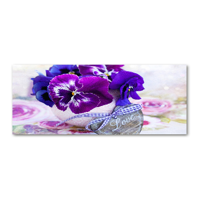 Acrylbild Fotodruck Lila Stiefmütterchen