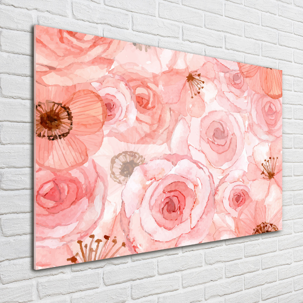 Acrylbild Fotodruck Blumenmuster