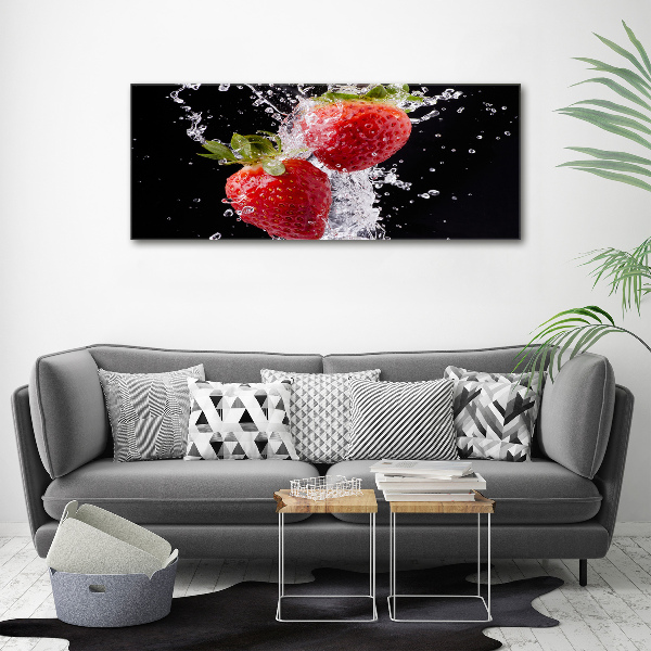 Bild auf Acrylglas Erdbeeren und Wasser