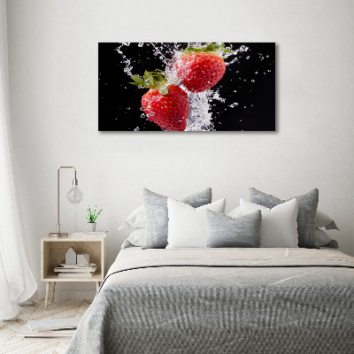 Bild auf Acrylglas Erdbeeren und Wasser