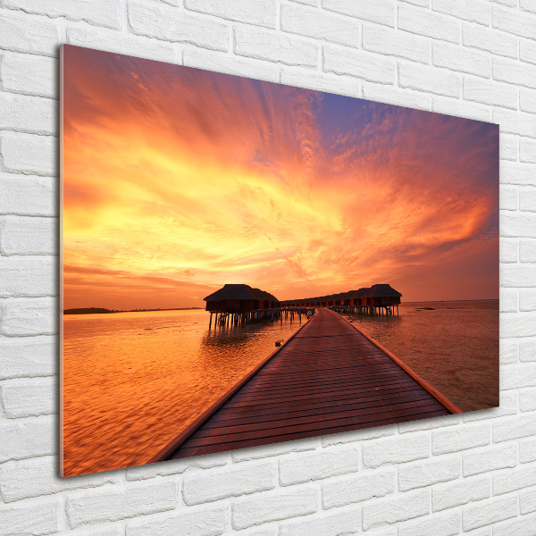 Bild auf Acrylglas Malediven Bungalows