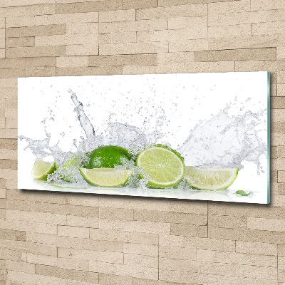 Foto auf Acryl Limetten und Wasser