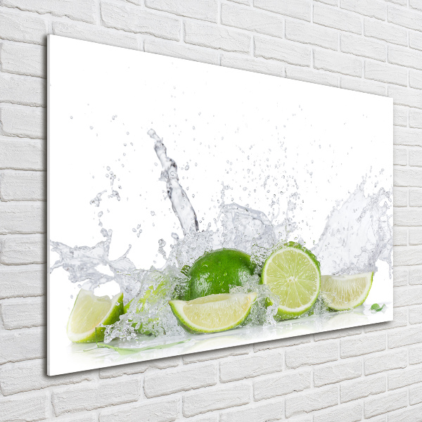 Foto auf Acryl Limetten und Wasser