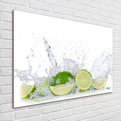 Foto auf Acryl Limetten und Wasser
