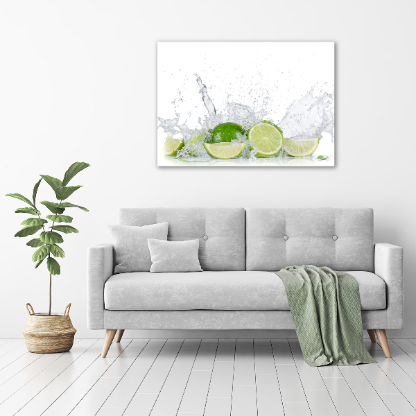 Foto auf Acryl Limetten und Wasser