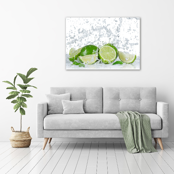 Bild auf Acrylglas Limetten und Wasser