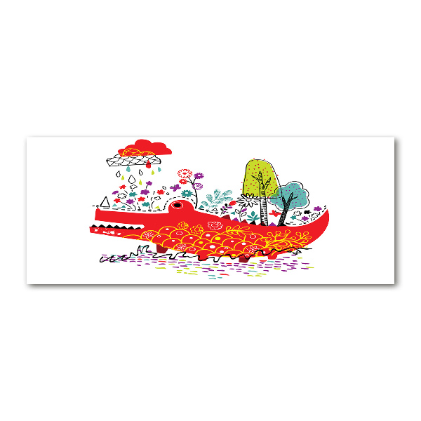 Acrylbild Fotodruck Buntes Krokodil