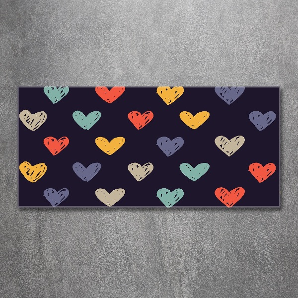 Acrylbild Fotodruck Bunte Herzen