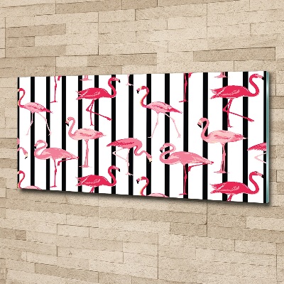Acrylglas-Druck Gestreifte Flamingos