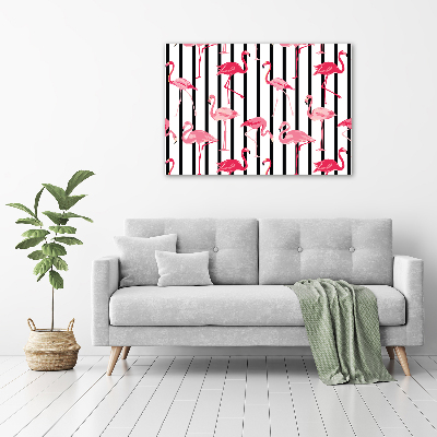 Acrylglas-Druck Gestreifte Flamingos