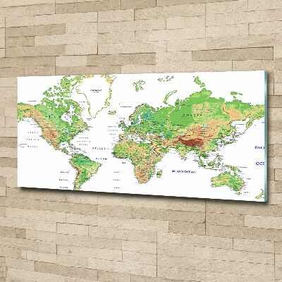 Acrylbild Fotodruck Weltkarte