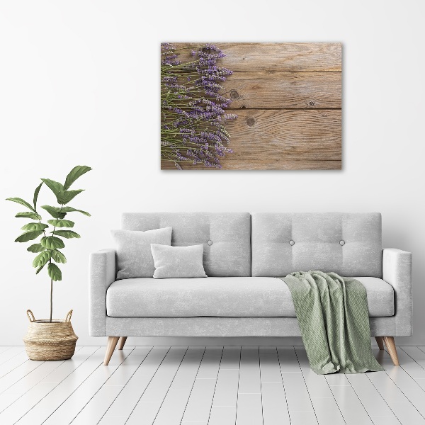 Acrylbild Fotodruck Lavendel auf Holz
