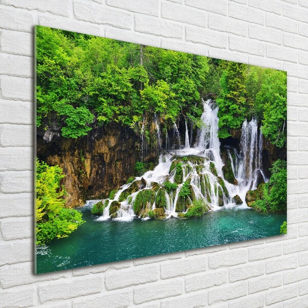 Acrylbild Fotodruck Wasserfall in den Bergen