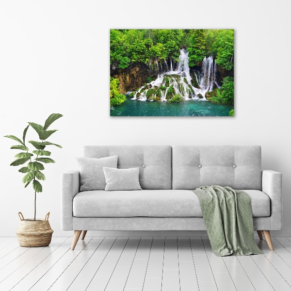 Acrylbild Fotodruck Wasserfall in den Bergen