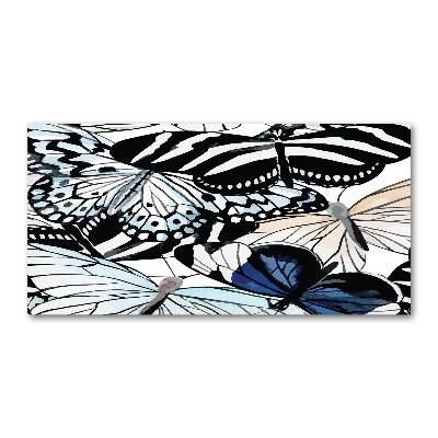 Acrylglas-Druck Schmetterlinge und Blumen