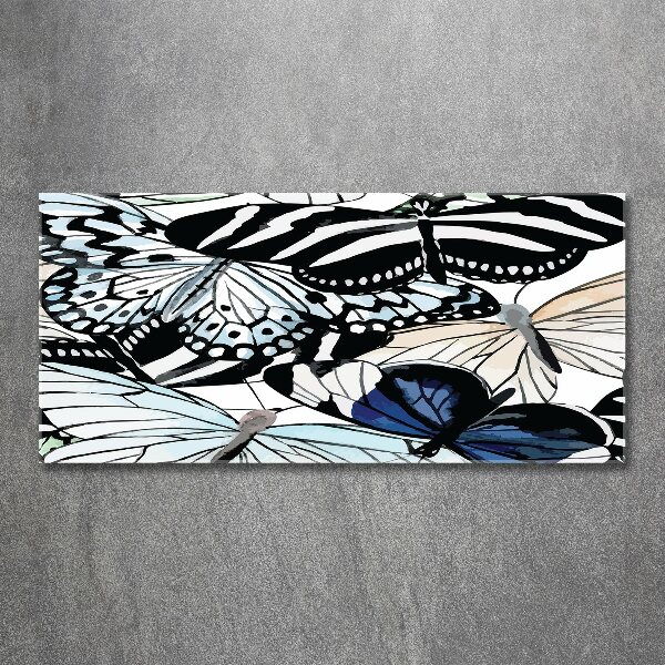 Acrylglas-Druck Schmetterlinge und Blumen