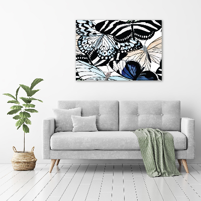 Acrylglas-Druck Schmetterlinge und Blumen