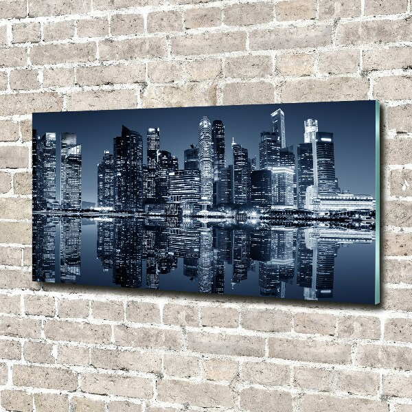 Acrylbild Fotodruck Singapur bei Nacht