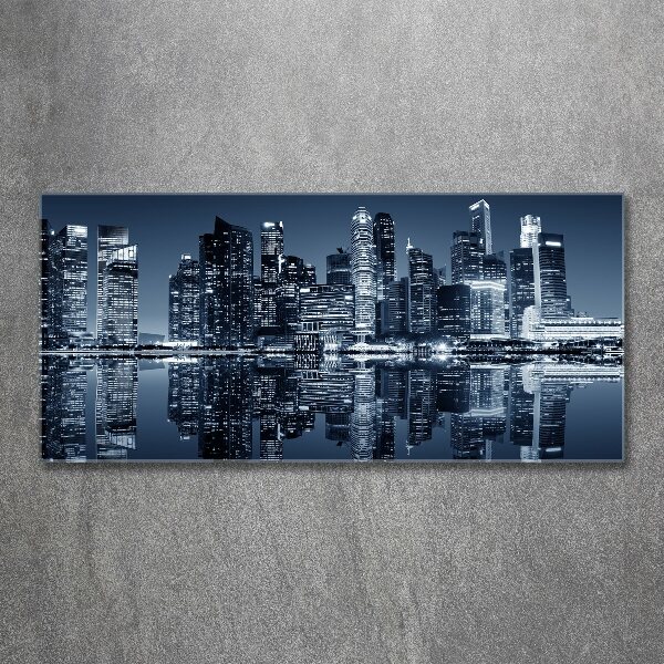 Acrylbild Fotodruck Singapur bei Nacht