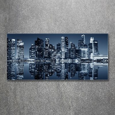 Acrylbild Fotodruck Singapur bei Nacht