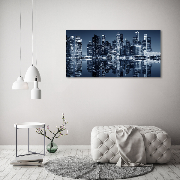 Acrylbild Fotodruck Singapur bei Nacht