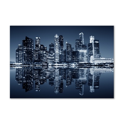 Acrylbild Fotodruck Singapur bei Nacht