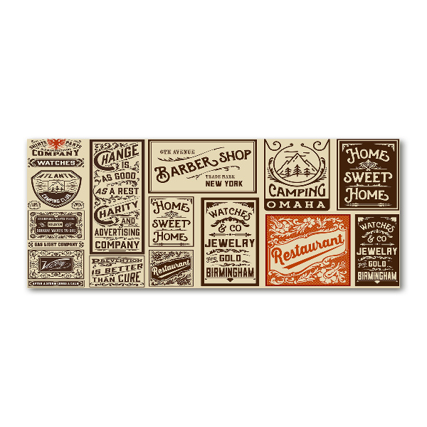 Bild auf Acrylglas Werbung und Etiketten