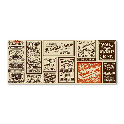 Bild auf Acrylglas Werbung und Etiketten