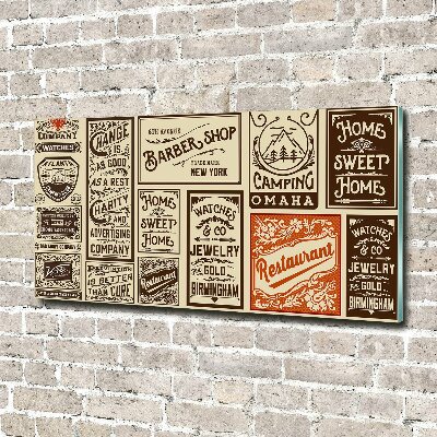 Bild auf Acrylglas Werbung und Etiketten