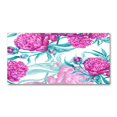 Acrylbild Fotodruck Rosa Pfingstrosen