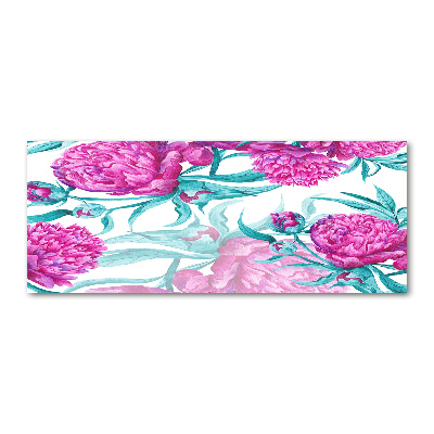 Acrylbild Fotodruck Rosa Pfingstrosen