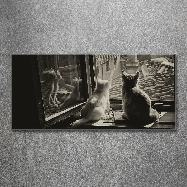 Acrylglas-Druck Katzen am Fenster