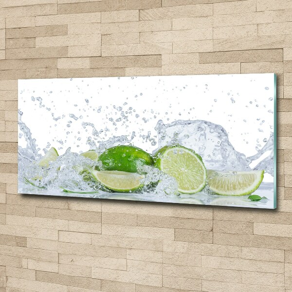 Foto auf Acryl Limetten und Wasser