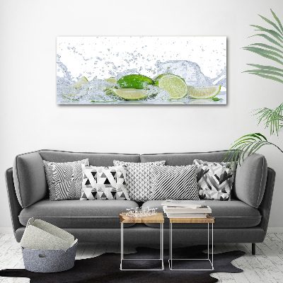 Foto auf Acryl Limetten und Wasser