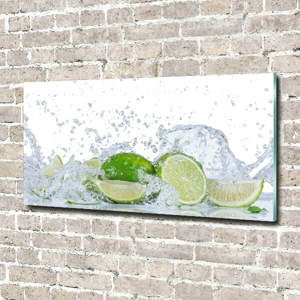Foto auf Acryl Limetten und Wasser