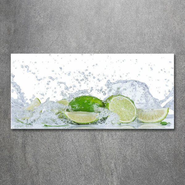 Foto auf Acryl Limetten und Wasser
