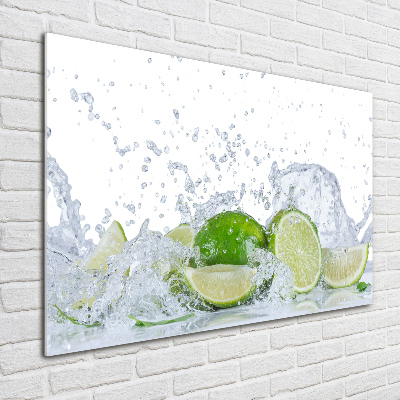 Foto auf Acryl Limetten und Wasser