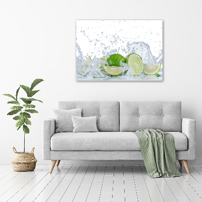 Foto auf Acryl Limetten und Wasser