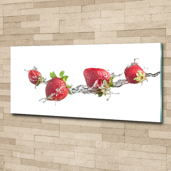 Bild auf Acrylglas Erdbeeren und Wasser