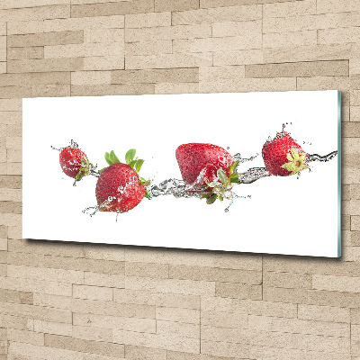 Bild auf Acrylglas Erdbeeren und Wasser