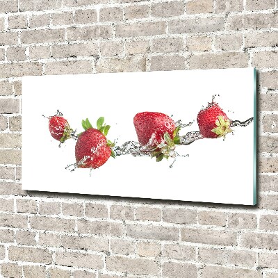 Bild auf Acrylglas Erdbeeren und Wasser