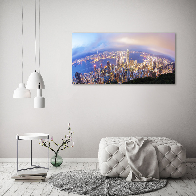 Acrylbild Fotodruck Hongkong-Panorama