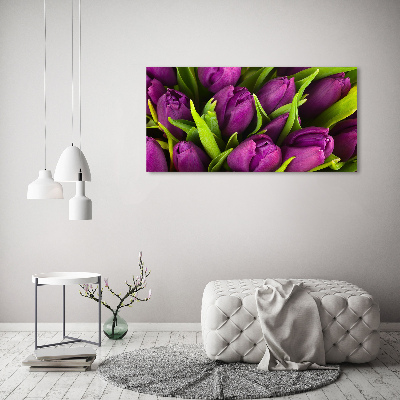 Bild auf Acrylglas Lila Tulpen