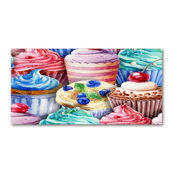Bild auf Acrylglas Bunte Cupcakes