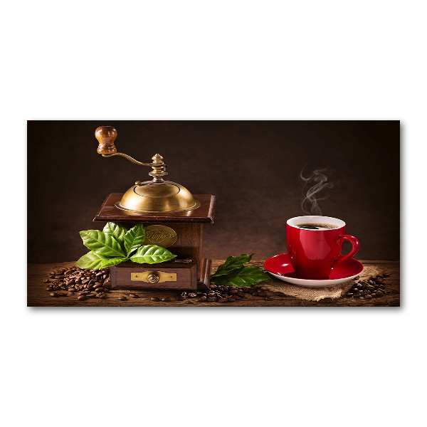 Foto auf Acryl Kaffee und Kaffeemühle
