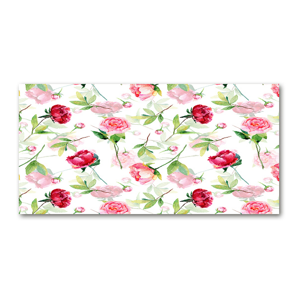 Bild auf Acrylglas Rosa Pfingstrosen