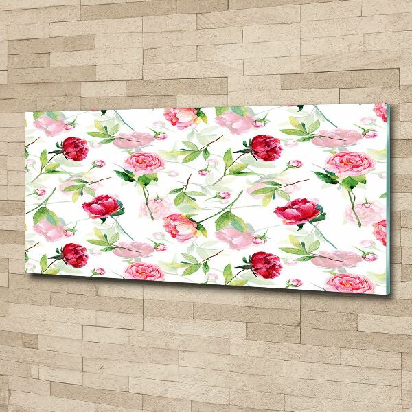 Bild auf Acrylglas Rosa Pfingstrosen