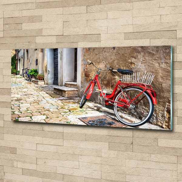 Acrylbild Fotodruck Rotes Fahrrad