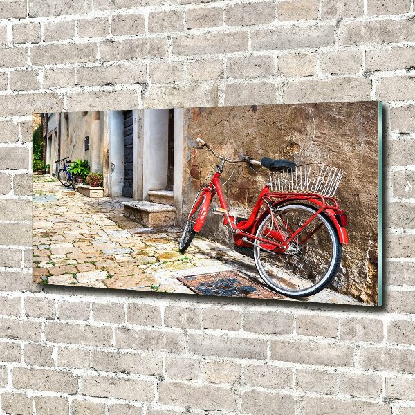 Acrylbild Fotodruck Rotes Fahrrad