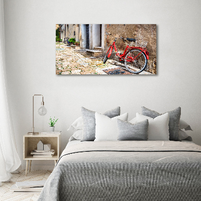 Acrylbild Fotodruck Rotes Fahrrad